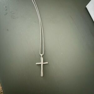 David Yurman Silver Cross Necklace
